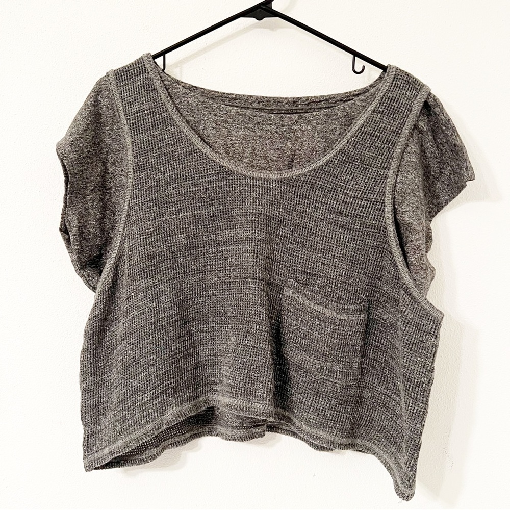 Eileen Fisher Melange Cropped Sweater Tank and Tee-M